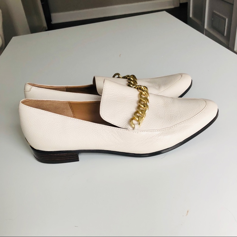 Calvin Klein Gold Chain Cream/Off White Loafers